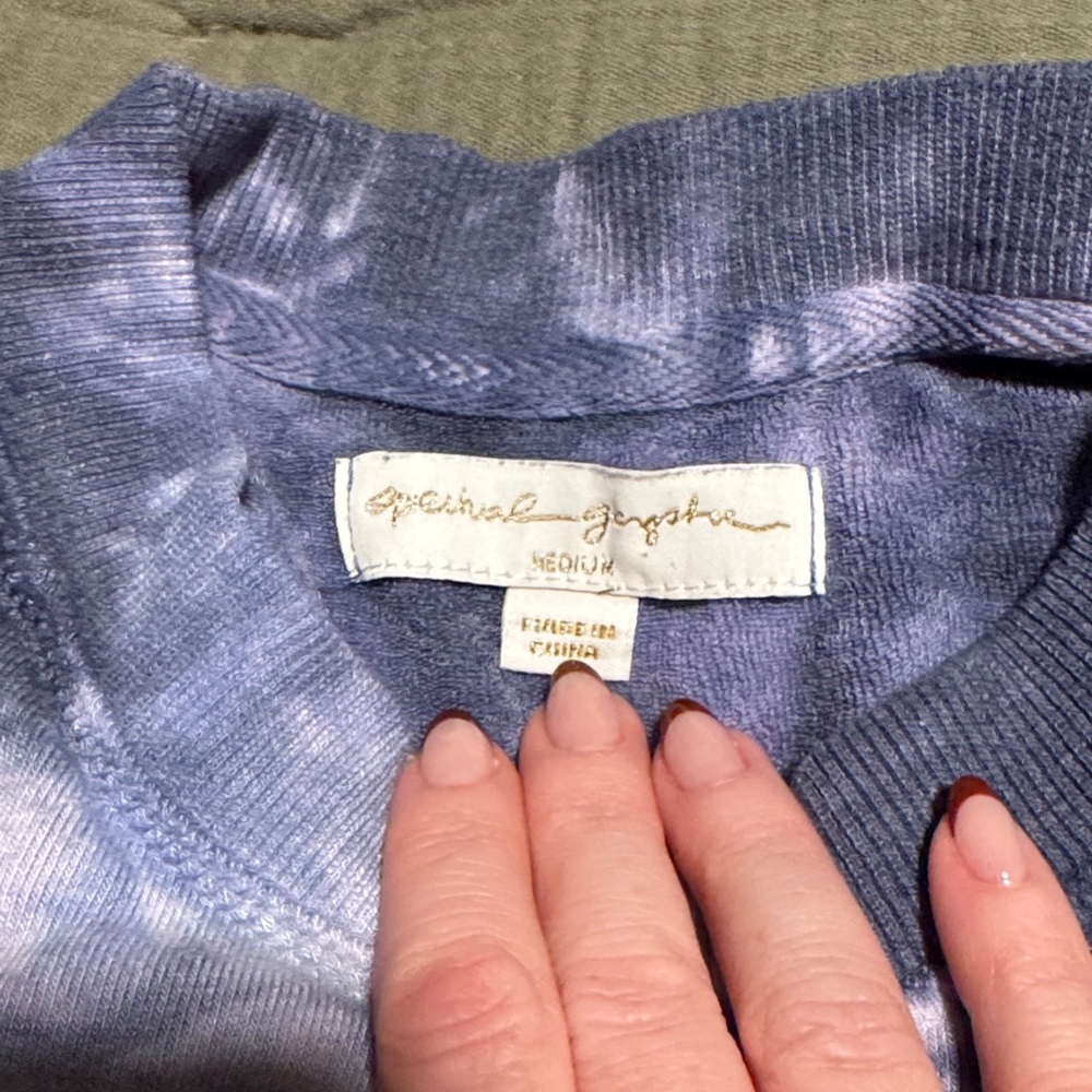 Spiritual Gangster Women's Tie-Dye Crewneck Sweater - Lavender and Navy - Picture 2 of 5